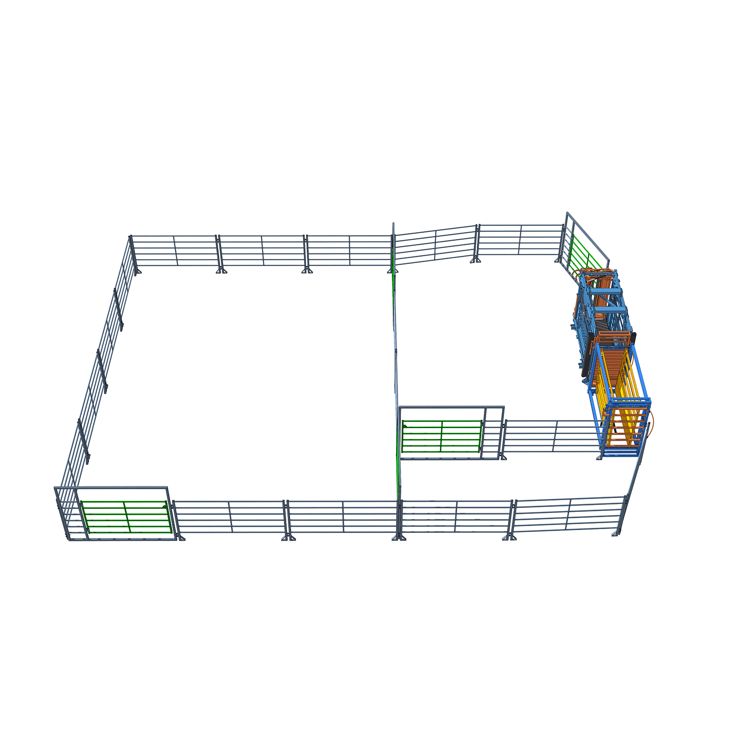 Загон A-50 — общий вид мобильного панельного загона для КРС