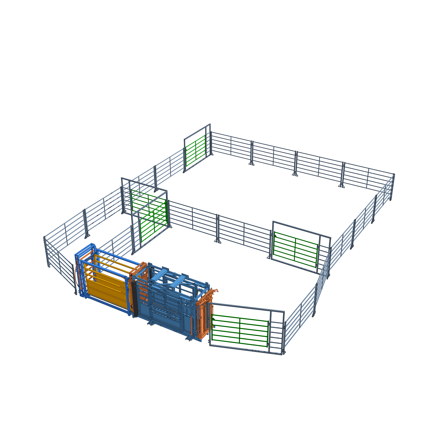 Загон A-50 — общий план с рабочим коридором и выходами